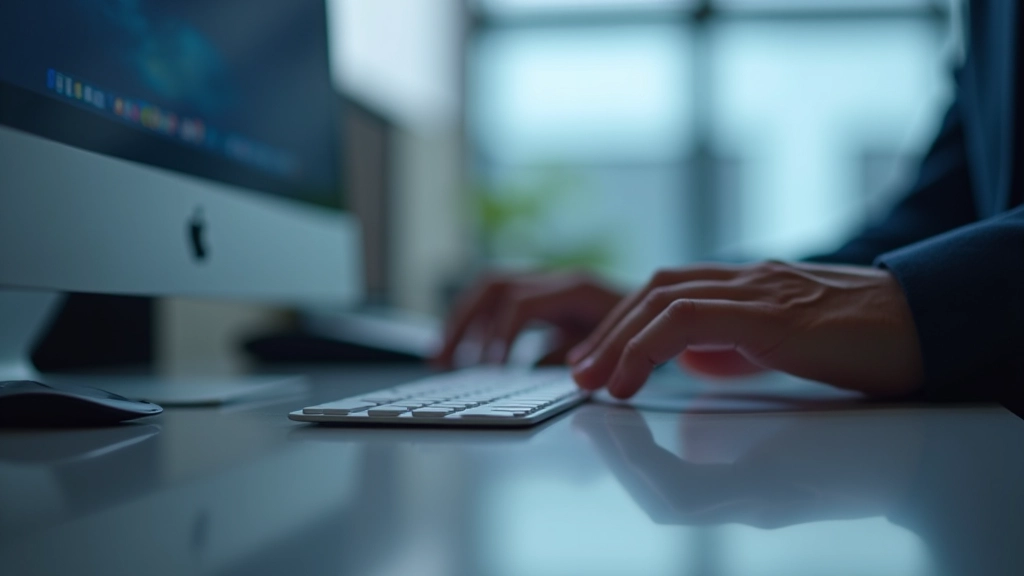 Designer's hand hovering over button element, cursor visible, showing visual feedback with color change and subtle shadow elevation effect