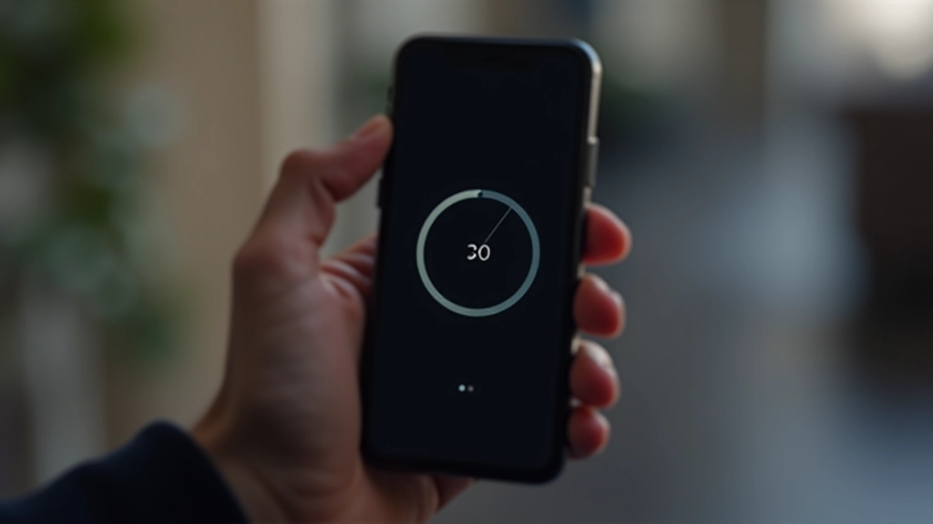 Loading spinner animation shown on mobile screen with circular progress indicator and status text